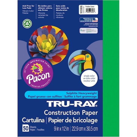 Tru-Ray Paper, Const, 9X12, Fstgn, 50Sh, PK50 PAC103006